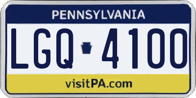 PA license plate LGQ4100
