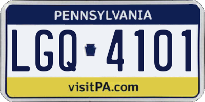 PA license plate LGQ4101