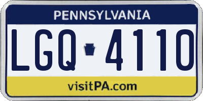 PA license plate LGQ4110