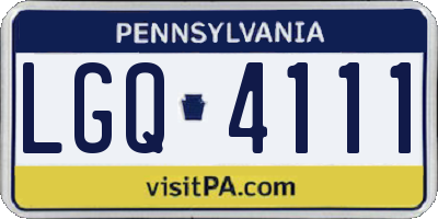 PA license plate LGQ4111