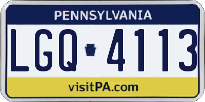 PA license plate LGQ4113