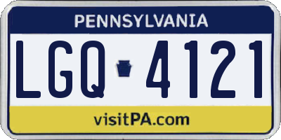PA license plate LGQ4121