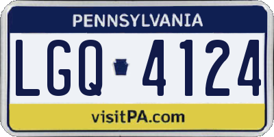 PA license plate LGQ4124