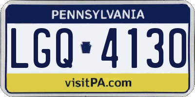 PA license plate LGQ4130
