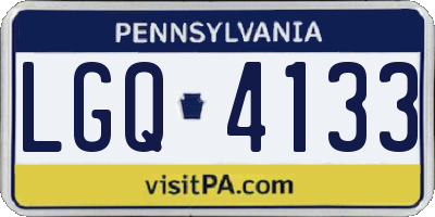PA license plate LGQ4133