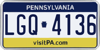 PA license plate LGQ4136