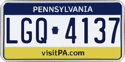 PA license plate LGQ4137