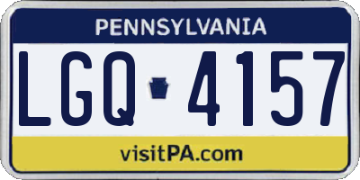 PA license plate LGQ4157