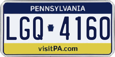 PA license plate LGQ4160
