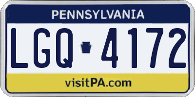 PA license plate LGQ4172