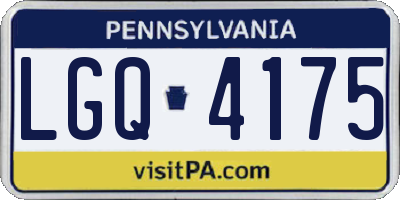 PA license plate LGQ4175