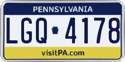 PA license plate LGQ4178