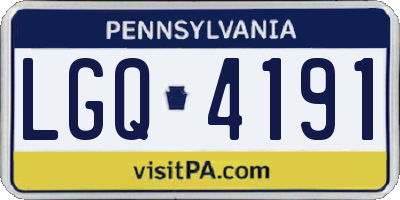 PA license plate LGQ4191