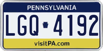 PA license plate LGQ4192