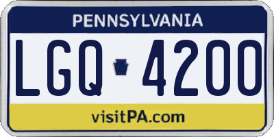 PA license plate LGQ4200