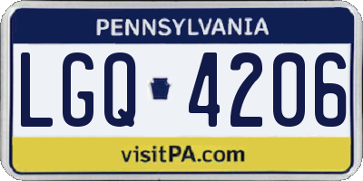 PA license plate LGQ4206
