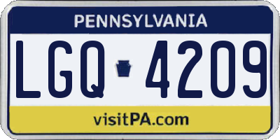 PA license plate LGQ4209