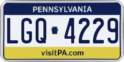 PA license plate LGQ4229