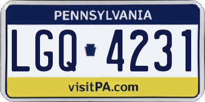 PA license plate LGQ4231