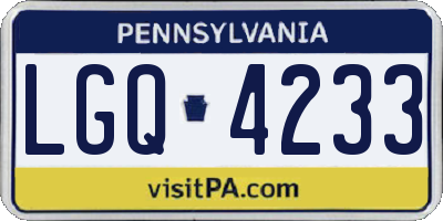 PA license plate LGQ4233