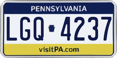 PA license plate LGQ4237
