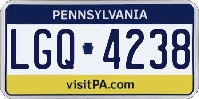 PA license plate LGQ4238