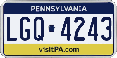 PA license plate LGQ4243