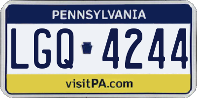 PA license plate LGQ4244
