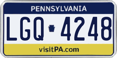 PA license plate LGQ4248