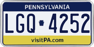 PA license plate LGQ4252
