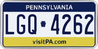 PA license plate LGQ4262