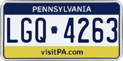 PA license plate LGQ4263