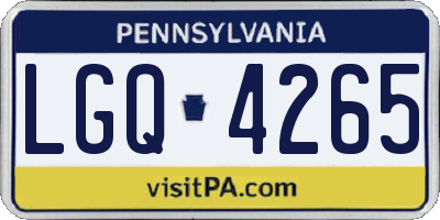 PA license plate LGQ4265
