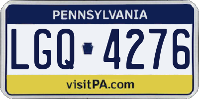 PA license plate LGQ4276