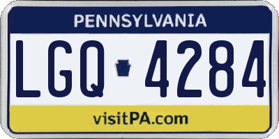 PA license plate LGQ4284