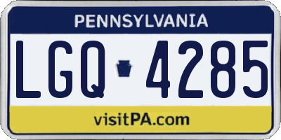 PA license plate LGQ4285