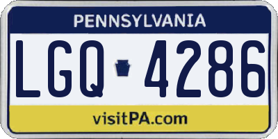 PA license plate LGQ4286