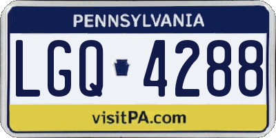 PA license plate LGQ4288