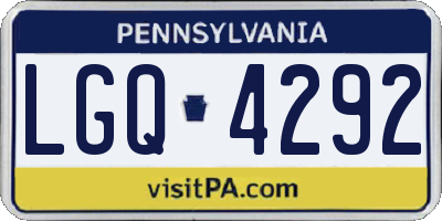 PA license plate LGQ4292