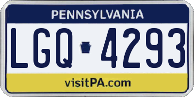 PA license plate LGQ4293
