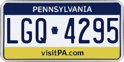 PA license plate LGQ4295