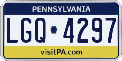 PA license plate LGQ4297