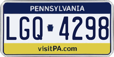 PA license plate LGQ4298