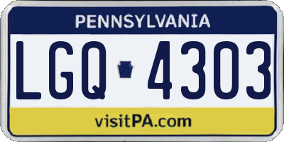 PA license plate LGQ4303