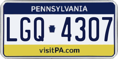 PA license plate LGQ4307