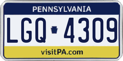 PA license plate LGQ4309