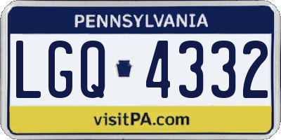 PA license plate LGQ4332