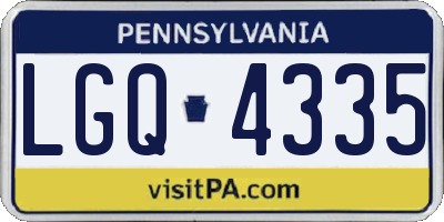 PA license plate LGQ4335