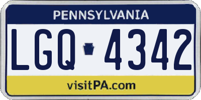 PA license plate LGQ4342