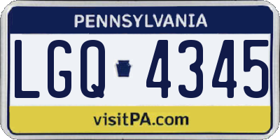 PA license plate LGQ4345